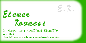 elemer kovacsi business card